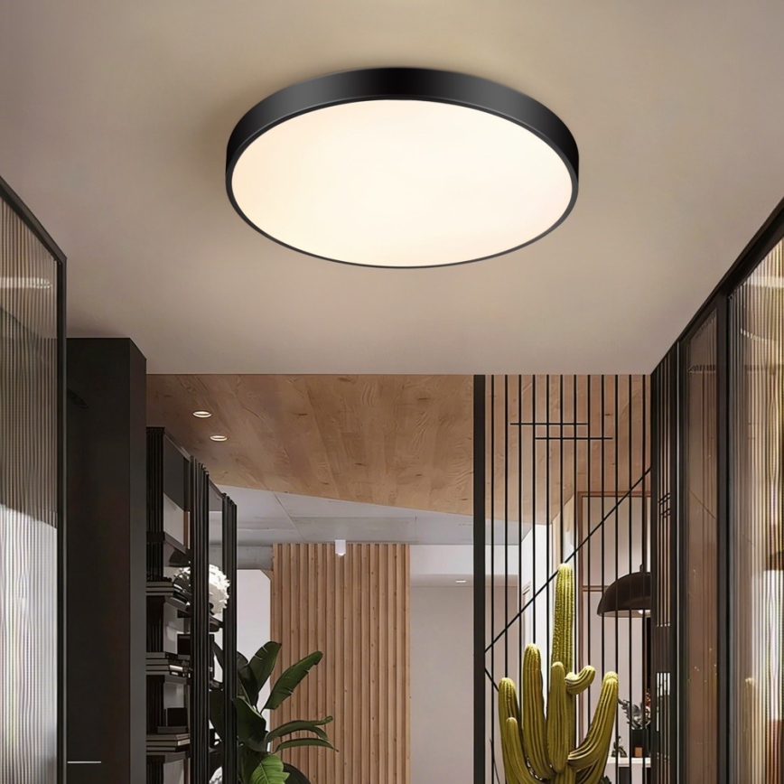 Immax NEO 07250L - Plafonnier à intensité variable NEO LITE SEMPLICI LED/60W/230V 3000-6000K Wi-Fi Tuya noir + Télécommande