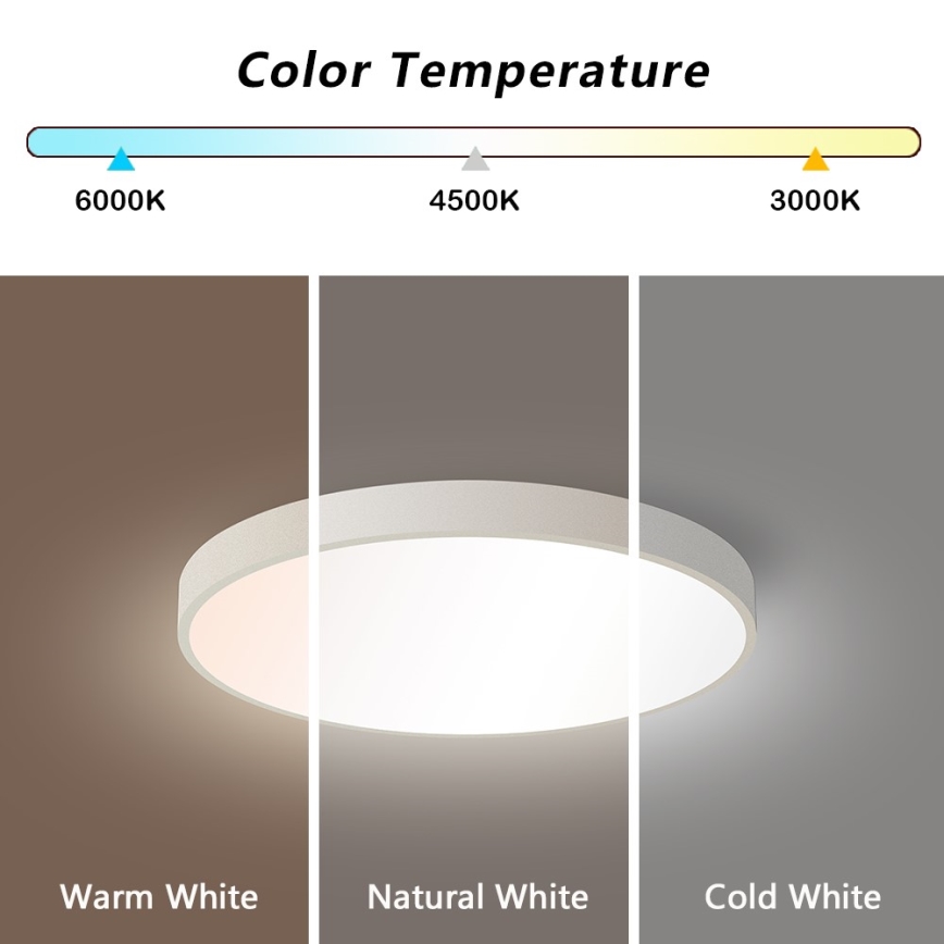 Immax NEO 07251L - Plafonnier à intensité variable NEO LITE SEMPLICI LED/36W/230V 3000-6000K Wi-Fi Tuya blanc + télécommande
