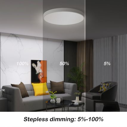 Immax NEO 07252L - Plafonnier à intensité variable NEO LITE SEMPLICI LED/48W/230V 3000-6000K Wi-Fi Tuya blanc + télécommande