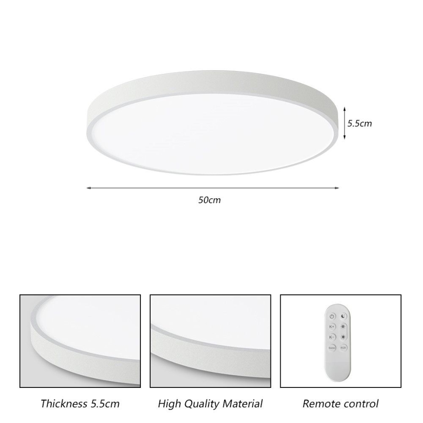 Immax NEO 07252L - Plafonnier à intensité variable NEO LITE SEMPLICI LED/48W/230V 3000-6000K Wi-Fi Tuya blanc + télécommande