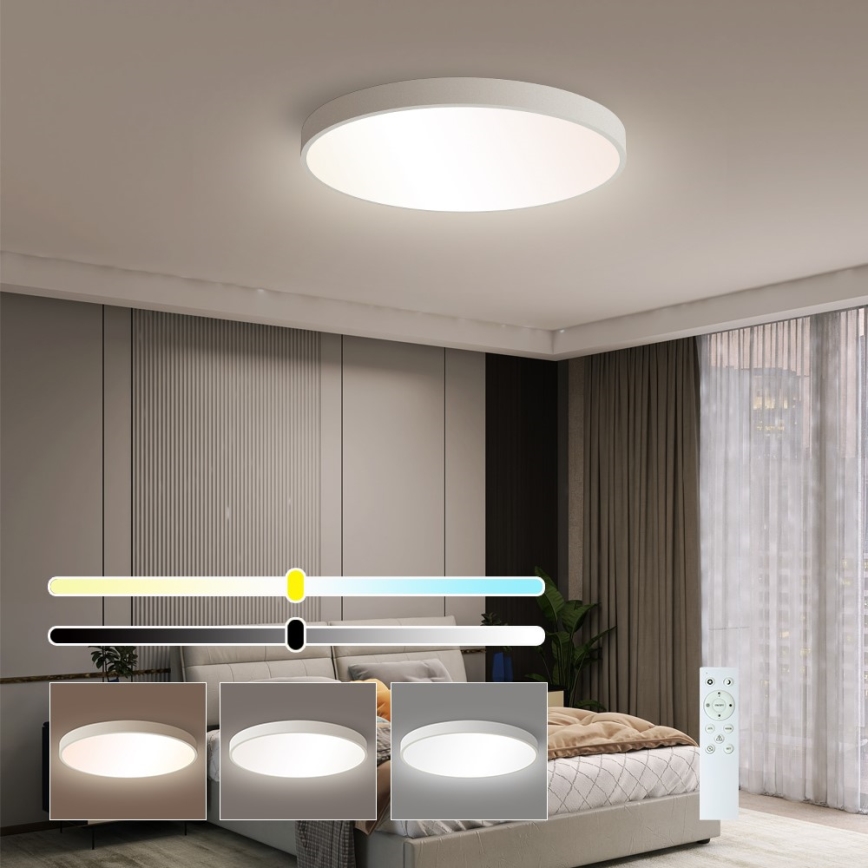 Immax NEO 07252L - Plafonnier à intensité variable NEO LITE SEMPLICI LED/48W/230V 3000-6000K Wi-Fi Tuya blanc + télécommande