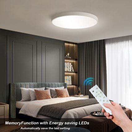Immax NEO 07253L - Plafonnier à intensité variable NEO LITE SEMPLICI LED/60W/230V 3000-6000K Wi-Fi Tuya blanc + télécommande