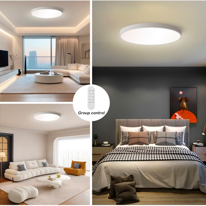 Immax NEO 07253L - Plafonnier à intensité variable NEO LITE SEMPLICI LED/60W/230V 3000-6000K Wi-Fi Tuya blanc + télécommande