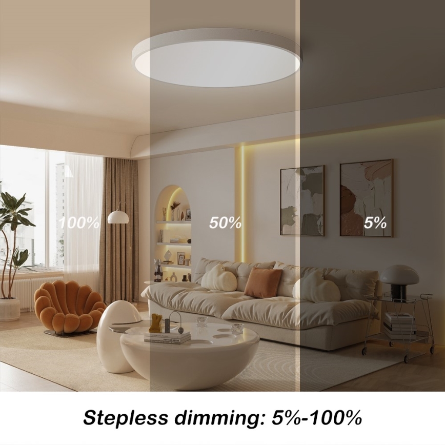 Immax NEO 07253L - Plafonnier à intensité variable NEO LITE SEMPLICI LED/60W/230V 3000-6000K Wi-Fi Tuya blanc + télécommande