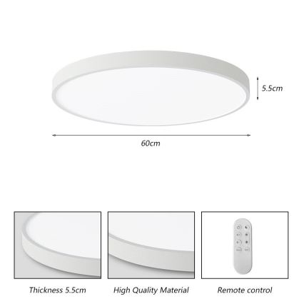 Immax NEO 07253L - Plafonnier à intensité variable NEO LITE SEMPLICI LED/60W/230V 3000-6000K Wi-Fi Tuya blanc + télécommande