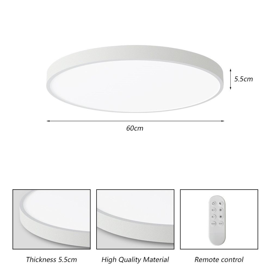 Immax NEO 07253L - Plafonnier à intensité variable NEO LITE SEMPLICI LED/60W/230V 3000-6000K Wi-Fi Tuya blanc + télécommande