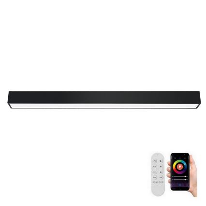 Immax NEO 07256L - Plafonnier à intensité variable NEO LITE LUNGO LED/38W/230V 3000-6000K Wi-Fi Tuya noir + télécommande