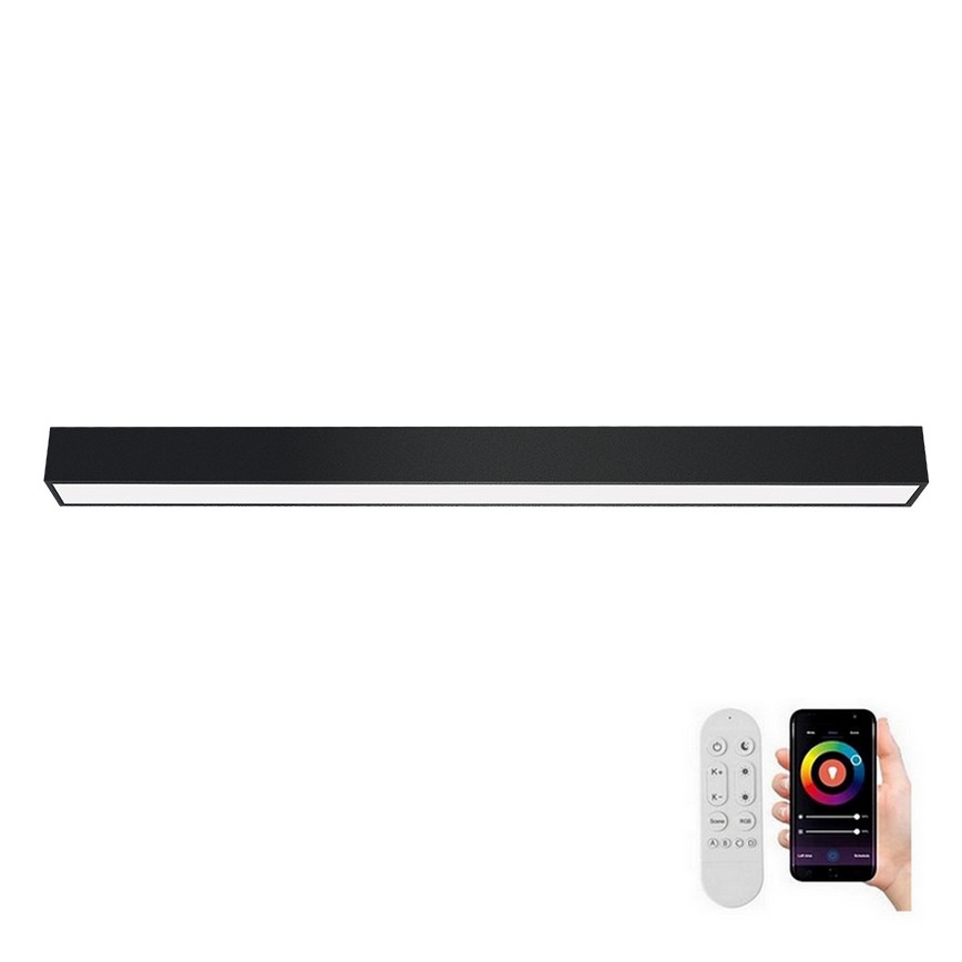 Immax NEO 07256L - Plafonnier à intensité variable NEO LITE LUNGO LED/38W/230V 3000-6000K Wi-Fi Tuya noir + télécommande