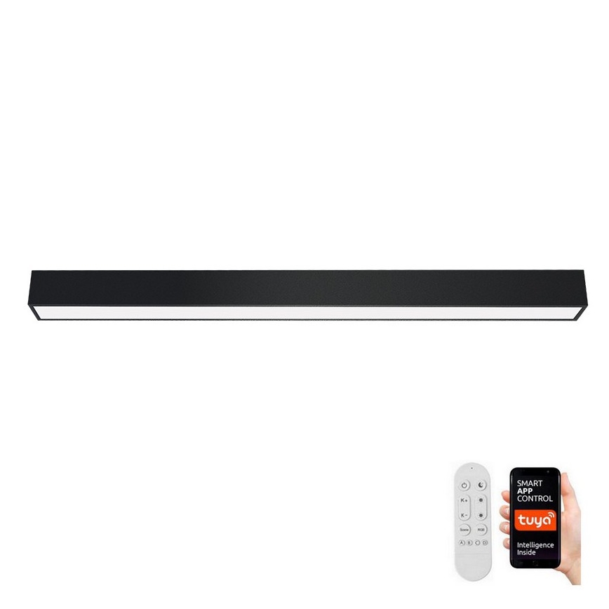 Immax NEO 07256L - Plafonnier à intensité variable NEO LITE LUNGO LED/38W/230V 3000-6000K Wi-Fi Tuya noir + télécommande