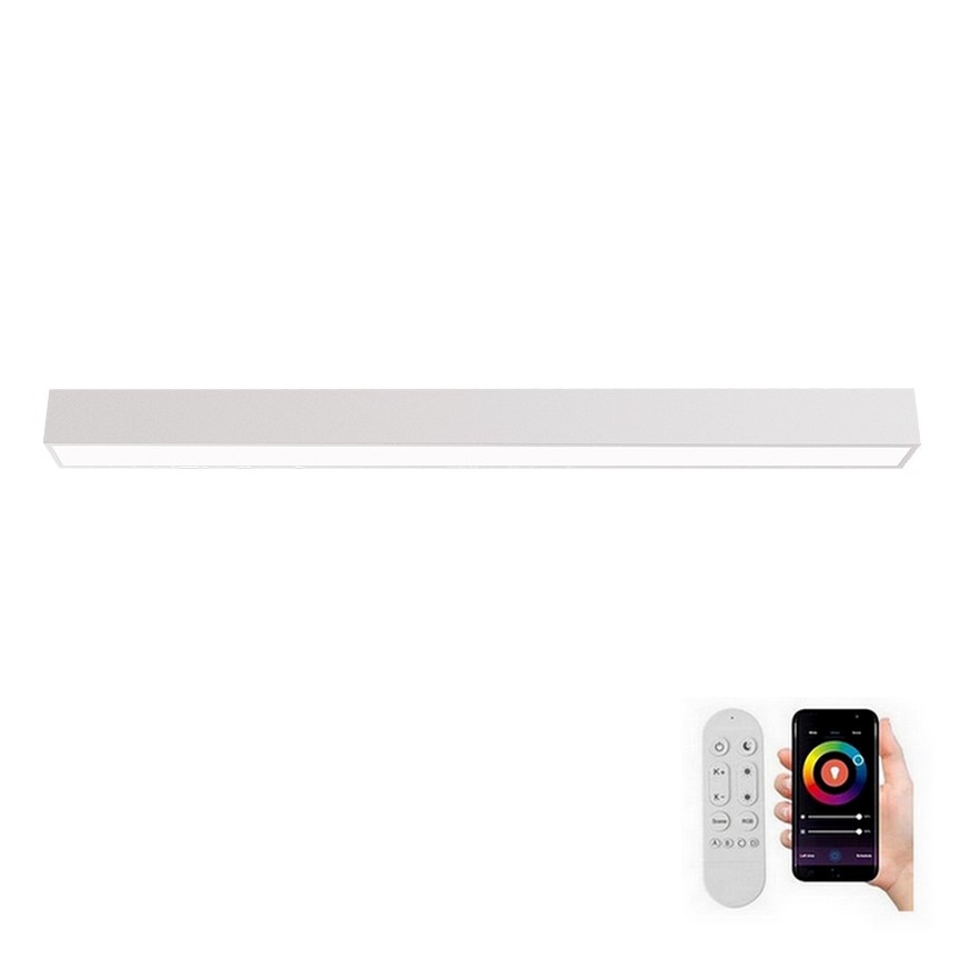 Immax NEO 07259L - Plafonnier à intensité variable NEO LITE LUNGO LED/38W/230V 3000-6000K Wi-Fi Tuya blanc + télécommande