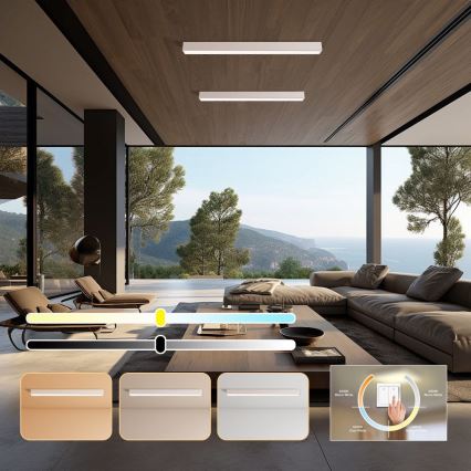 Immax NEO 07259L - Plafonnier à intensité variable NEO LITE LUNGO LED/38W/230V 3000-6000K Wi-Fi Tuya blanc + télécommande