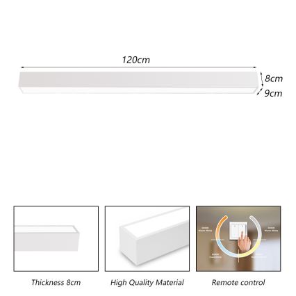 Immax NEO 07259L - Plafonnier à intensité variable NEO LITE LUNGO LED/38W/230V 3000-6000K Wi-Fi Tuya blanc + télécommande
