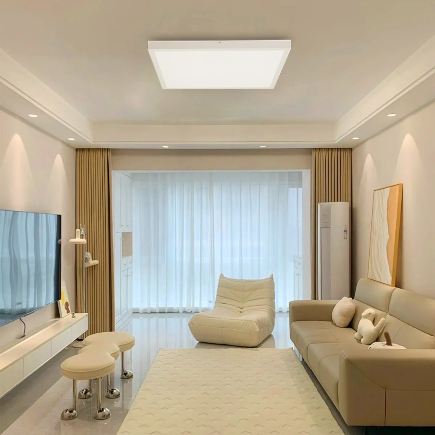 Immax NEO 07277L - Plafonnier à intensité variable salle de bain NEO LITE FRAME LED/50W/230V IP44 Wi-Fi Tuya +remote commande blanc