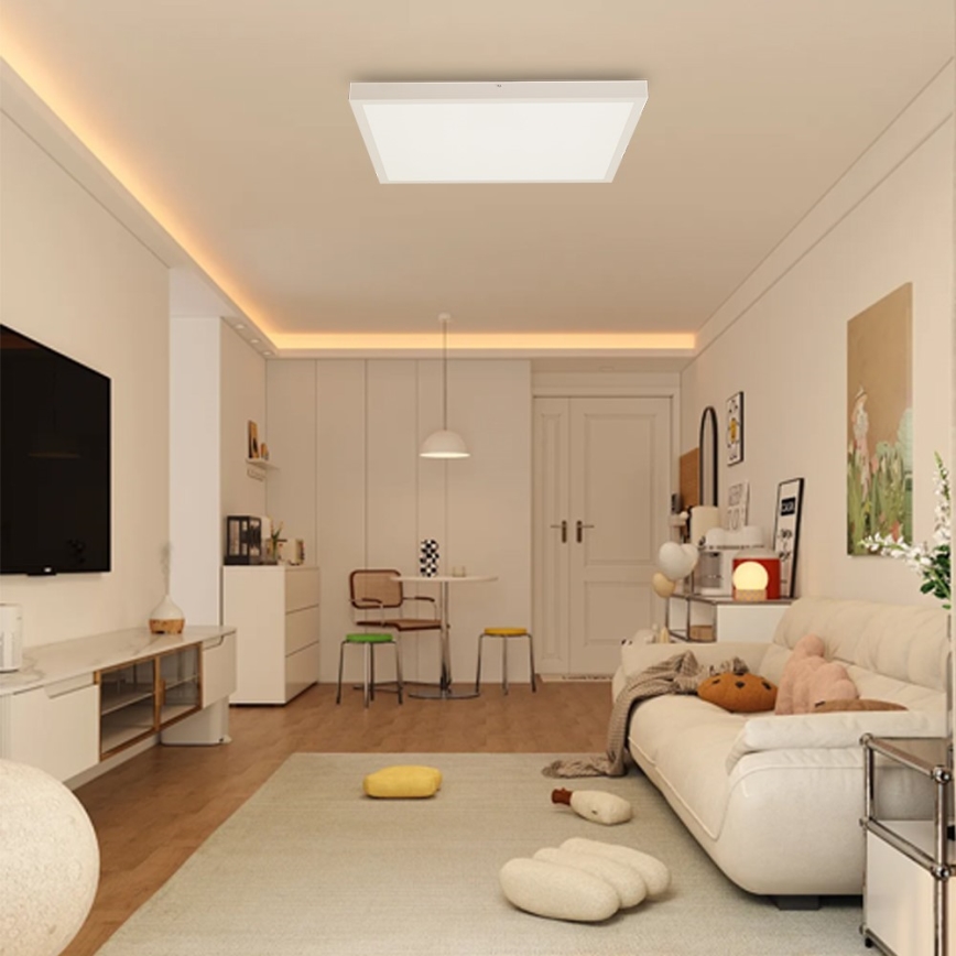 Immax NEO 07277L - Plafonnier à intensité variable salle de bain NEO LITE FRAME LED/50W/230V IP44 Wi-Fi Tuya +remote commande blanc