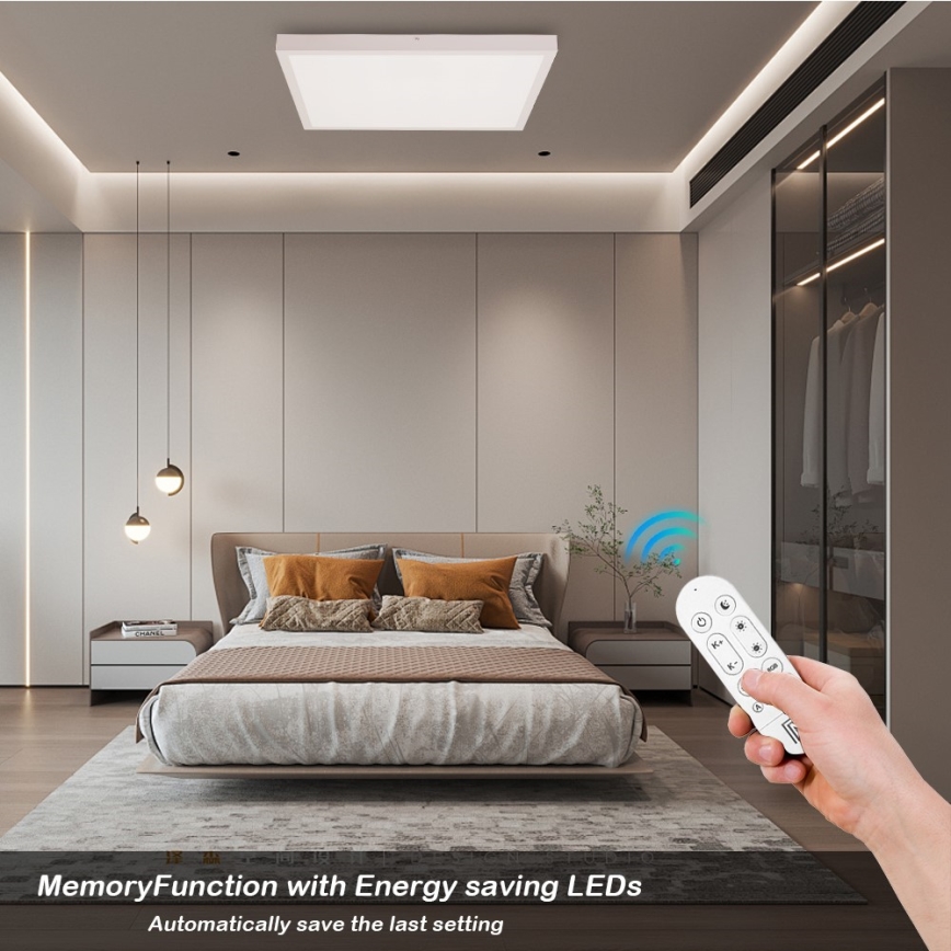 Immax NEO 07277L - Plafonnier à intensité variable salle de bain NEO LITE FRAME LED/50W/230V IP44 Wi-Fi Tuya +remote commande blanc