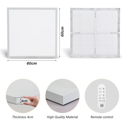 Immax NEO 07277L - Plafonnier à intensité variable salle de bain NEO LITE FRAME LED/50W/230V IP44 Wi-Fi Tuya +remote commande blanc