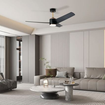 Immax NEO 07280L - Ventilateur de plafond à intensité variable BEAUTY LED/18W/230V Wi-Fi Tuya noir + Télécommande