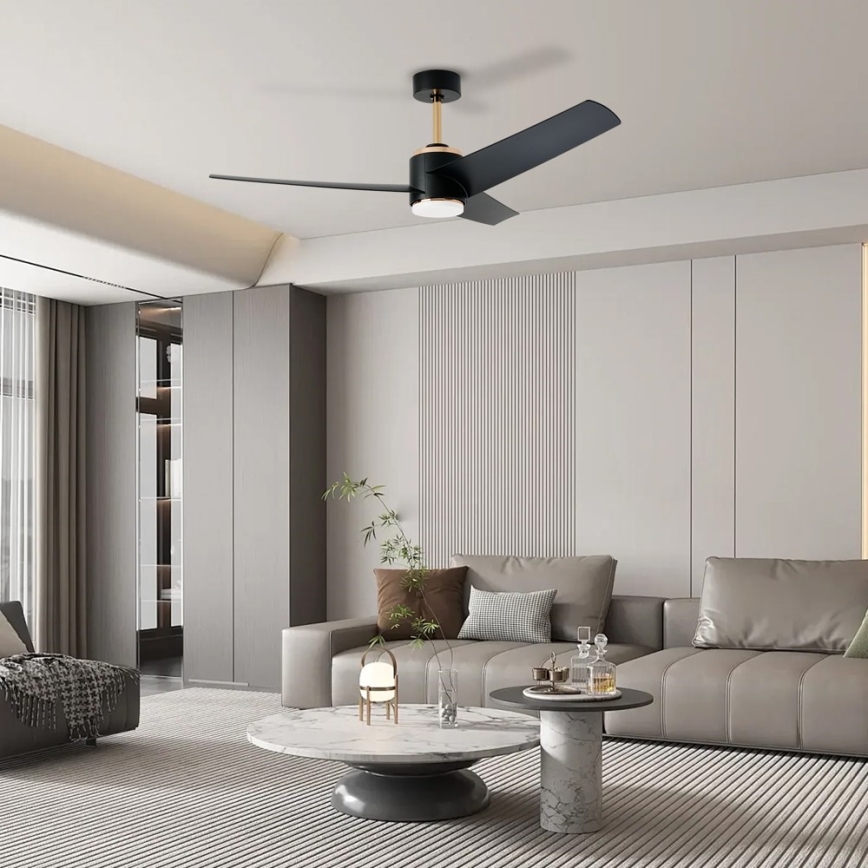 Immax NEO 07280L - Ventilateur de plafond à intensité variable BEAUTY LED/18W/230V Wi-Fi Tuya noir + Télécommande