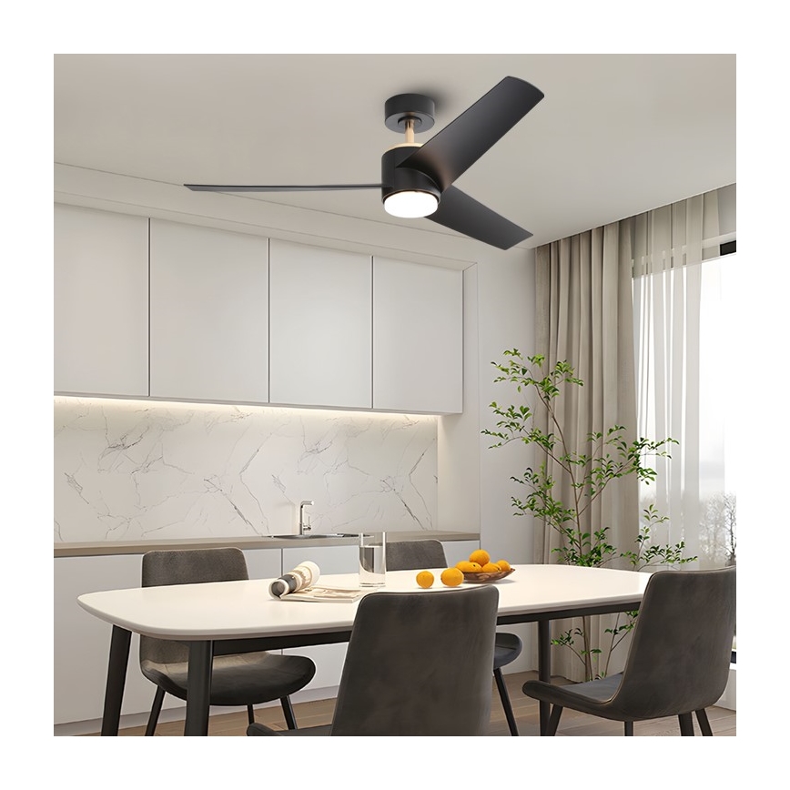 Immax NEO 07280L - Ventilateur de plafond à intensité variable BEAUTY LED/18W/230V Wi-Fi Tuya noir + Télécommande