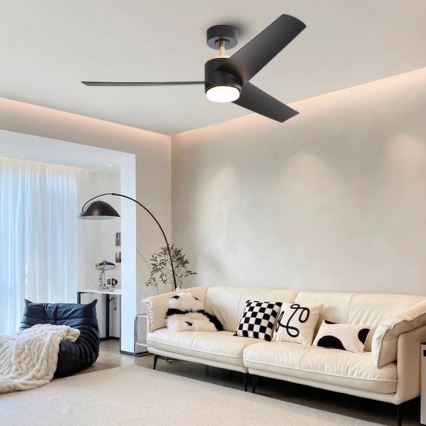 Immax NEO 07280L - Ventilateur de plafond à intensité variable BEAUTY LED/18W/230V Wi-Fi Tuya noir + Télécommande