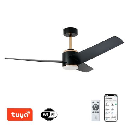 Immax NEO 07280L - Ventilateur de plafond à intensité variable BEAUTY LED/18W/230V Wi-Fi Tuya noir + Télécommande