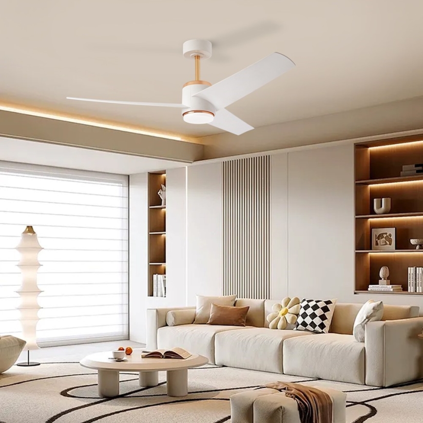 Immax NEO 07281L - ventilateur de plafond dimmable LED+CCT BEAUTY LED/18W/230V 3000/4000/6000K Wi‑Fi Tuya Ø 132 cm + télécommande