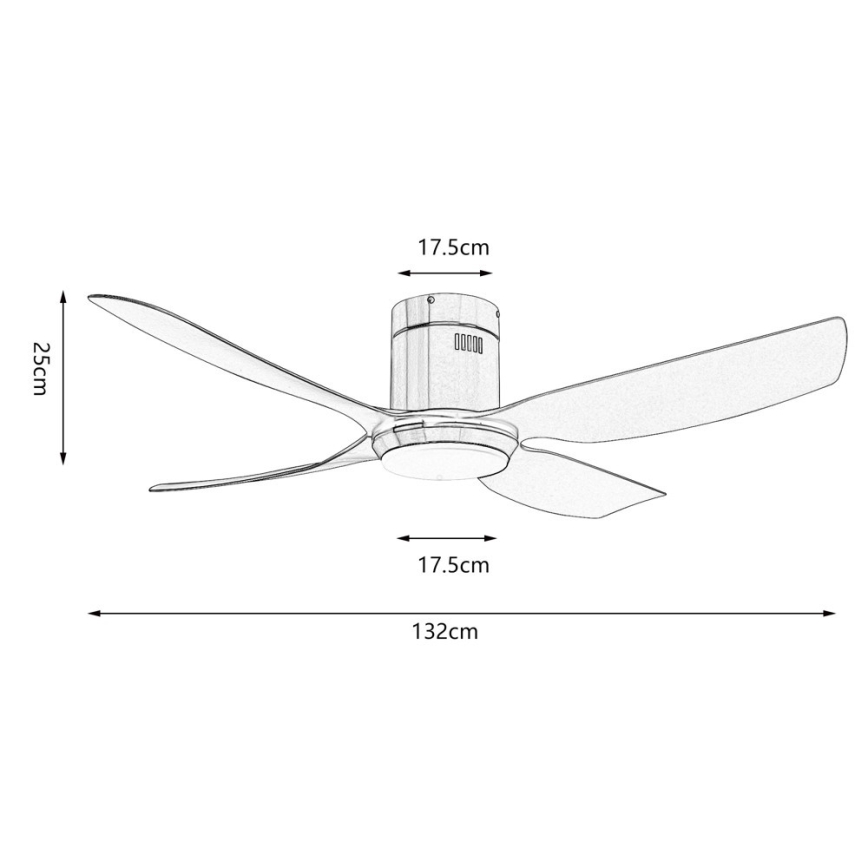 Immax NEO 07282L - Ventilateur de plafond LED+CCT dimmable PURE LED/24W/230V 3000/4000/6000K Wi-Fi Tuya Ø 132 cm + télécommande