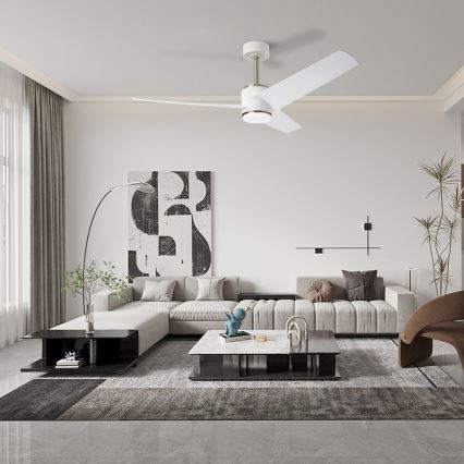 Immax NEO 07282L - LED+CCT Ventilateur de plafond à intensité variable BEAUTY LED/18W/230V 3000/4000/6000K Wi-Fi Tuya Ø 132 cm + télécommande