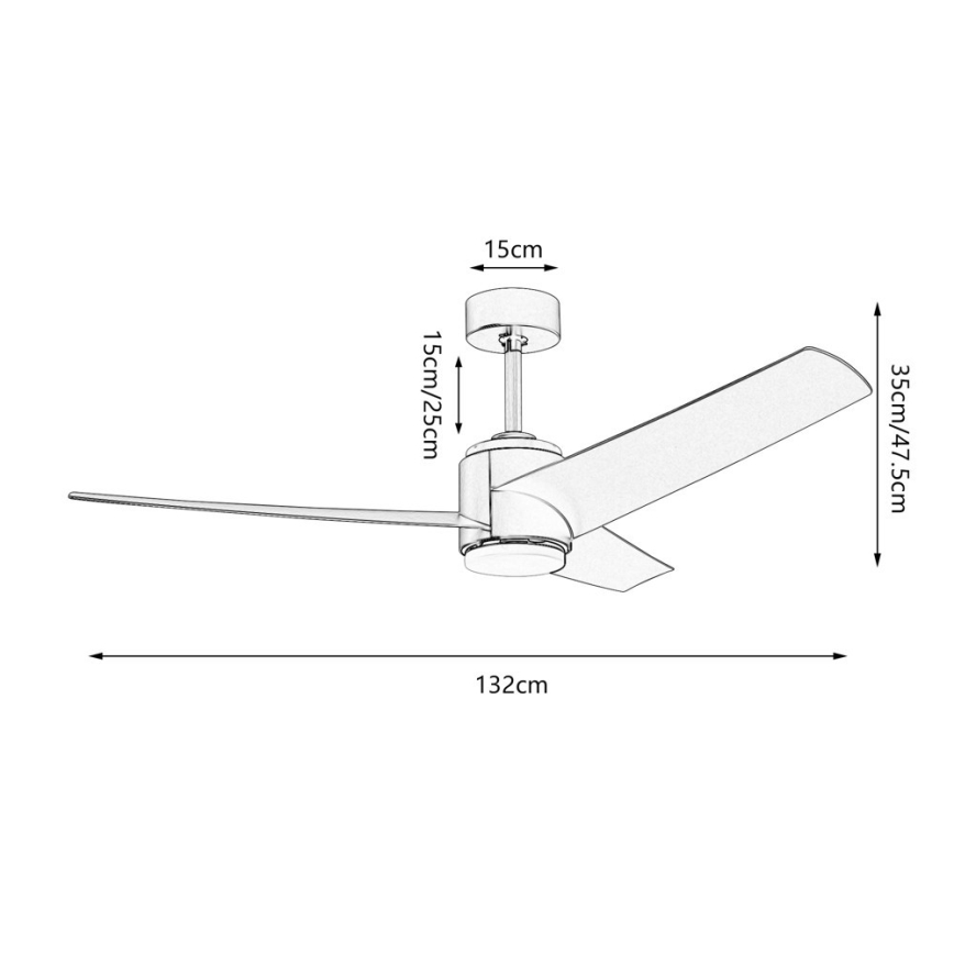 Immax NEO 07282L - LED+CCT Ventilateur de plafond à intensité variable BEAUTY LED/18W/230V 3000/4000/6000K Wi-Fi Tuya Ø 132 cm + télécommande