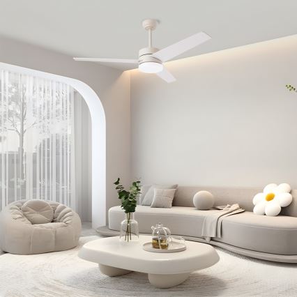 Immax NEO 07284L - LED+CCT Ventilateur de plafond dimmable VARIABLE LED/24W/230V 3000/4000/6000K Wi-Fi Tuya Ø 132 cm + télécommande