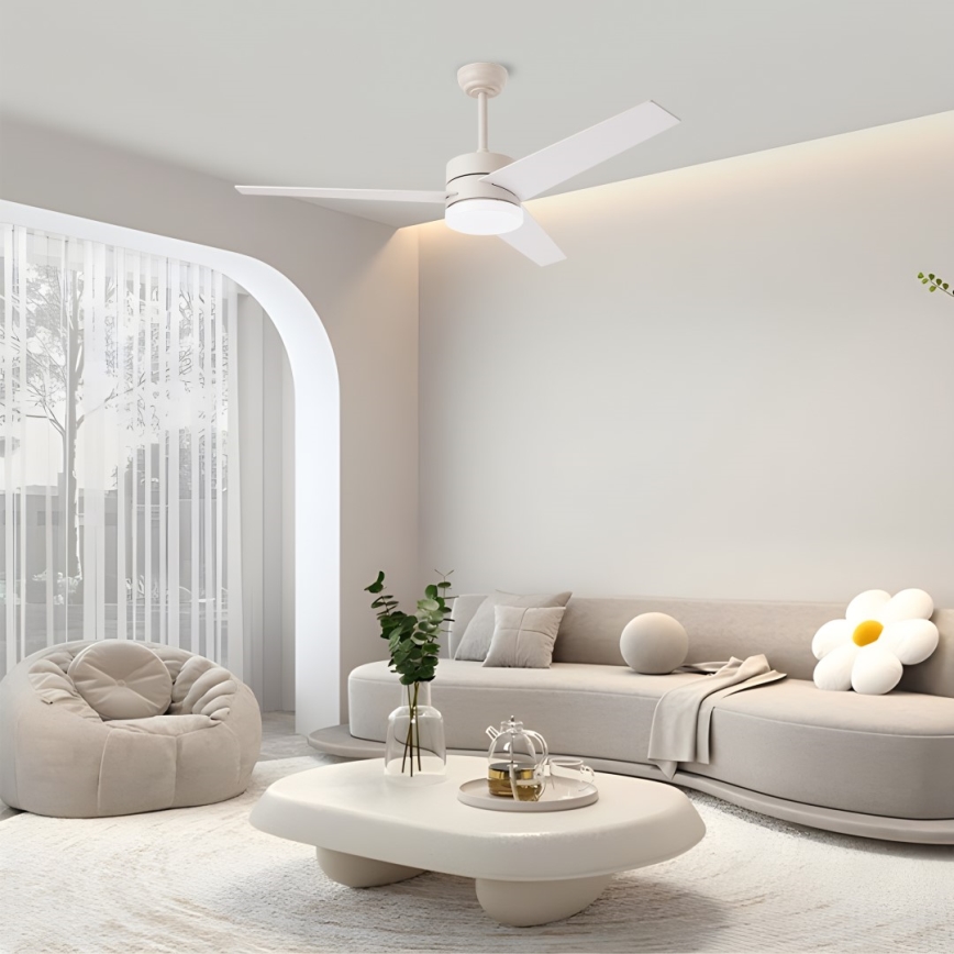 Immax NEO 07284L - LED+CCT Ventilateur de plafond dimmable VARIABLE LED/24W/230V 3000/4000/6000K Wi-Fi Tuya Ø 132 cm + télécommande