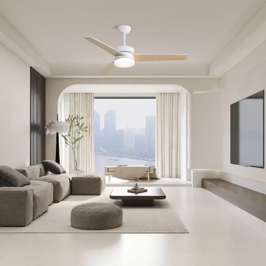 Immax NEO 07284L - LED+CCT Ventilateur de plafond dimmable VARIABLE LED/24W/230V 3000/4000/6000K Wi-Fi Tuya Ø 132 cm + télécommande