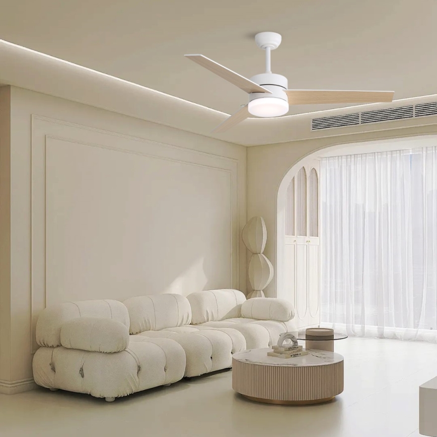 Immax NEO 07284L - LED+CCT Ventilateur de plafond dimmable VARIABLE LED/24W/230V 3000/4000/6000K Wi-Fi Tuya Ø 132 cm + télécommande