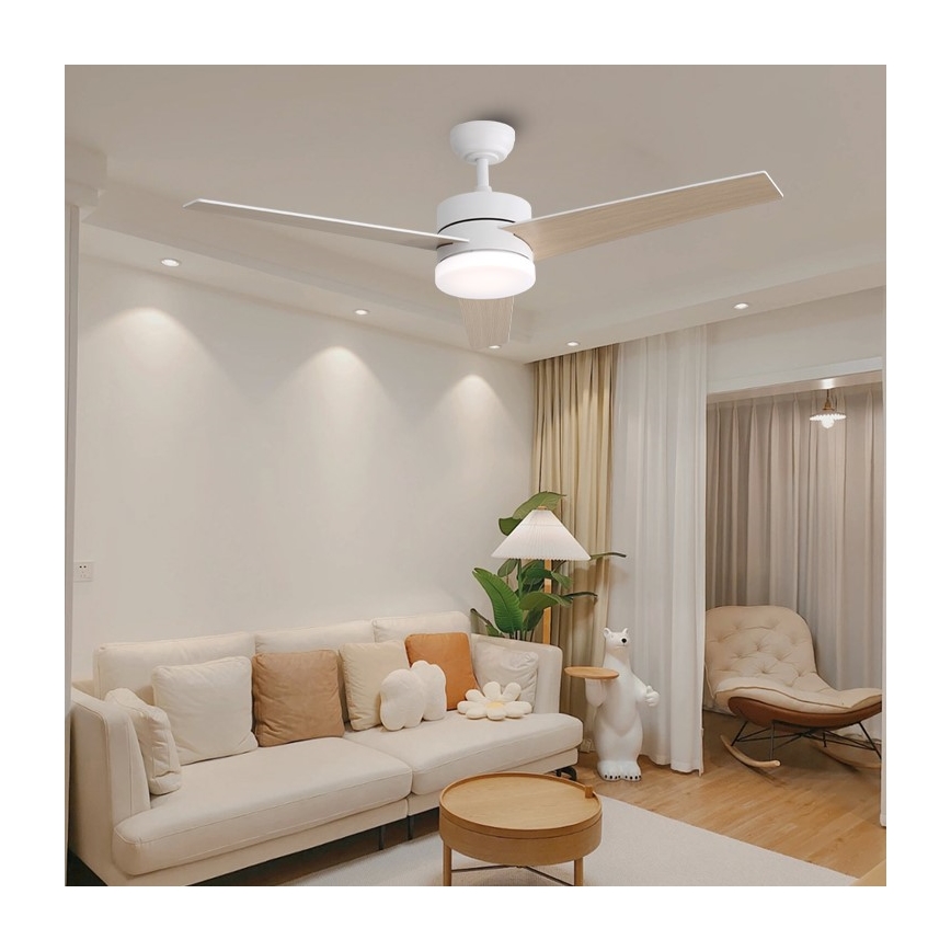 Immax NEO 07284L - LED+CCT Ventilateur de plafond dimmable VARIABLE LED/24W/230V 3000/4000/6000K Wi-Fi Tuya Ø 132 cm + télécommande