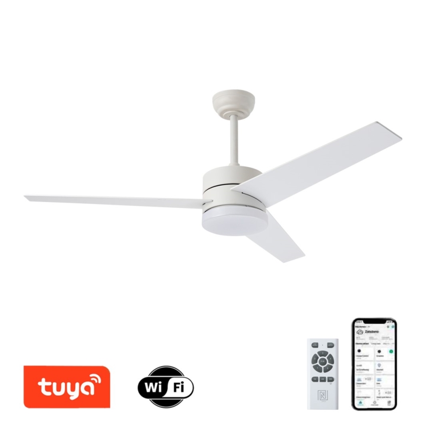 Immax NEO 07284L - LED+CCT Ventilateur de plafond dimmable VARIABLE LED/24W/230V 3000/4000/6000K Wi-Fi Tuya Ø 132 cm + télécommande