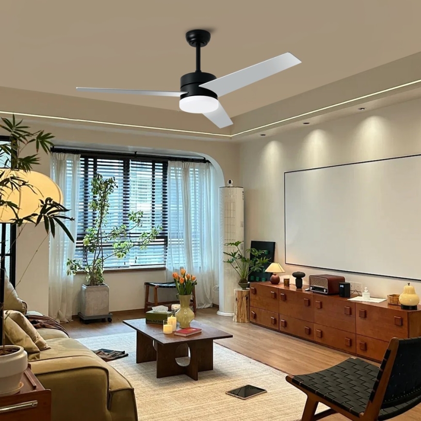 Immax NEO 07285L - Ventilateur de plafond dimmable LED+CCT VARIABLE, 24 W, 230 V, 3000/4000/6000 K, Ø 132 cm, Wi-Fi Tuya, avec télécommande