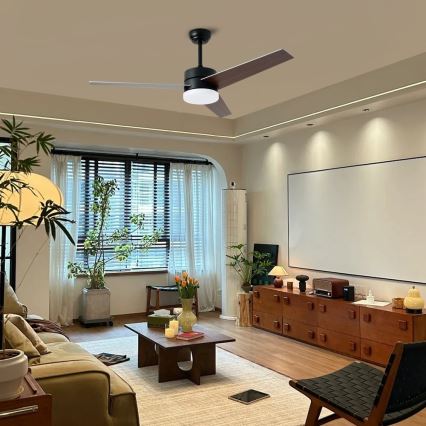 Immax NEO 07285L - Ventilateur de plafond dimmable LED+CCT VARIABLE, 24 W, 230 V, 3000/4000/6000 K, Ø 132 cm, Wi-Fi Tuya, avec télécommande