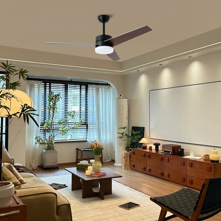 Immax NEO 07285L - Ventilateur de plafond dimmable LED+CCT VARIABLE, 24 W, 230 V, 3000/4000/6000 K, Ø 132 cm, Wi-Fi Tuya, avec télécommande