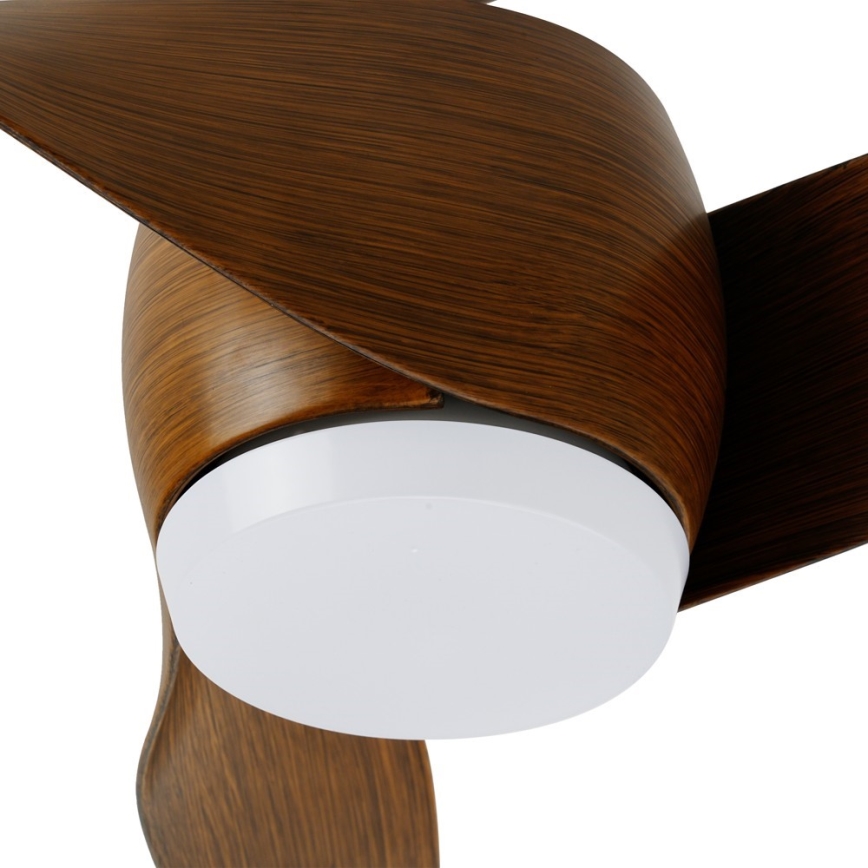 Immax NEO 07286L - Ventilateur de plafond LED WAVE LED/18W/230V Wi-Fi Tuya marron, diam. 132 cm + télécommande