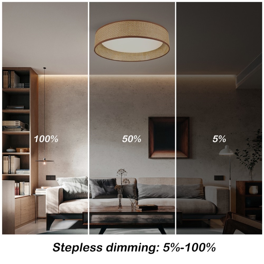 Immax NEO 07288L - Plafonnier LONA LED CCT dimmable 36W/230V 3000–6000K Wi‑Fi Tuya Ø 45,5 cm + télécommande