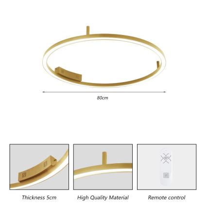 Immax NEO 07291-80G - LED+CCT Plafonnier dimmable FINO LED/55W/230V 2700-6500K Tuya Ø 80 cm + télécommande