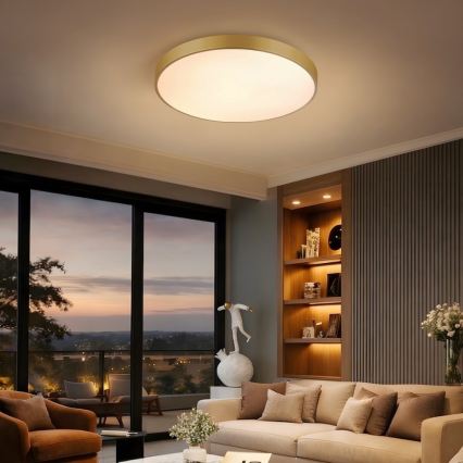 Immax NEO 07293L - Plafonnier LED dimmable NEO LITE SEMPLICI LED/60W/230V 3000–6000K Ø 60 cm Wi‑Fi Tuya doré + télécommande