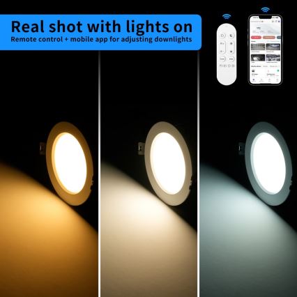 Immax NEO 07294L - Spot LED encastrable dimmable DOWN LED/12W/230V Wi-Fi Tuya Ø 12 cm blanc