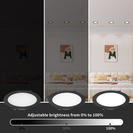 Immax NEO 07294L - Spot encastré LED dimmable DOWN LED/12W/230V Wi‑Fi Tuya Ø 12 cm noir