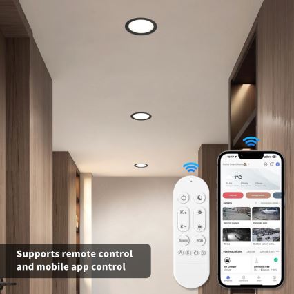 Immax NEO 07294L - Plafonnier encastré LED dimmable DOWN LED/36W/230V Wi-Fi Tuya Ø 23 cm noir