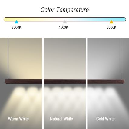 Immax NEO 07301L - Suspension LED dimmable sur câble MADEIRA LED/33W/230V Wi-Fi Tuya 152 cm noyer + télécommande