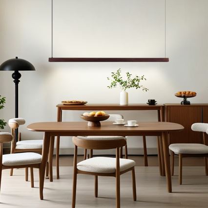 Immax NEO 07301L - Suspension LED dimmable sur câble MADEIRA LED/33W/230V Wi-Fi Tuya 152 cm noyer + télécommande