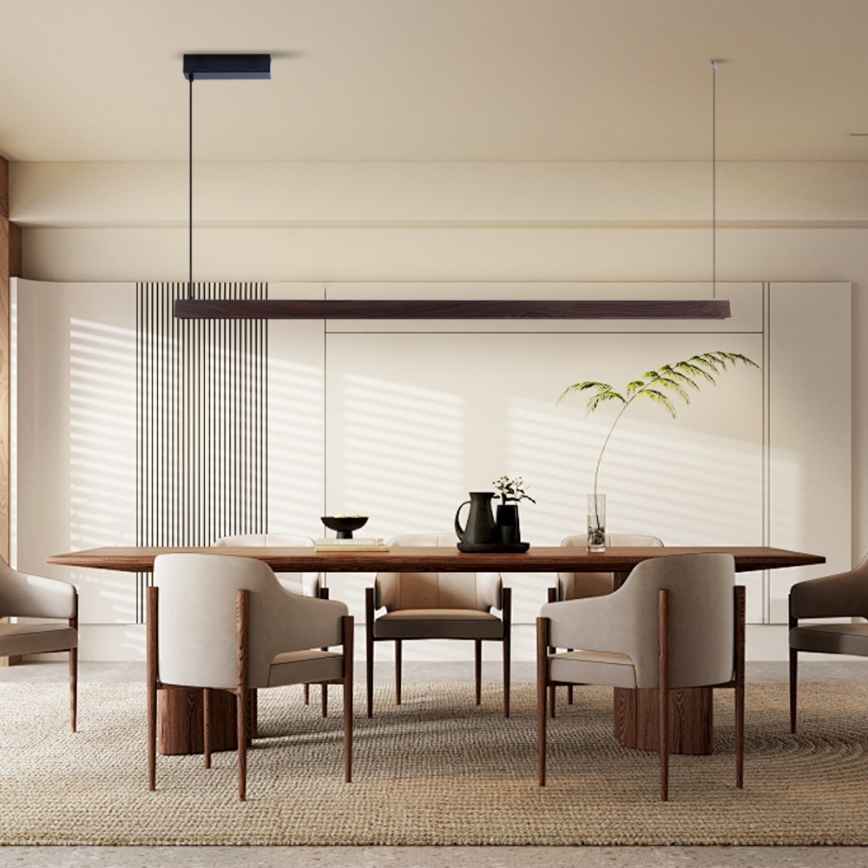 Immax NEO 07302L - Suspension LED dimmable sur câble MADEIRA LED/44W/230V Wi-Fi Tuya 202 cm noyer + télécommande