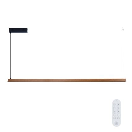 Immax NEO 07305L - Suspension LED dimmable sur câble MADEIRA LED/44W/230V Wi-Fi Tuya 202 cm chêne + télécommande