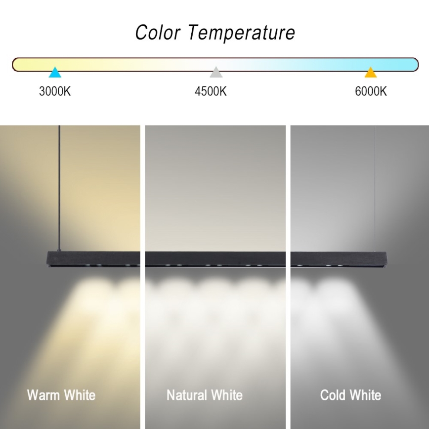 Immax NEO 07306L - Suspension LED dimmable à câble MADEIRA LED/26W/230V Wi-Fi Tuya 122 cm noir + télécommande